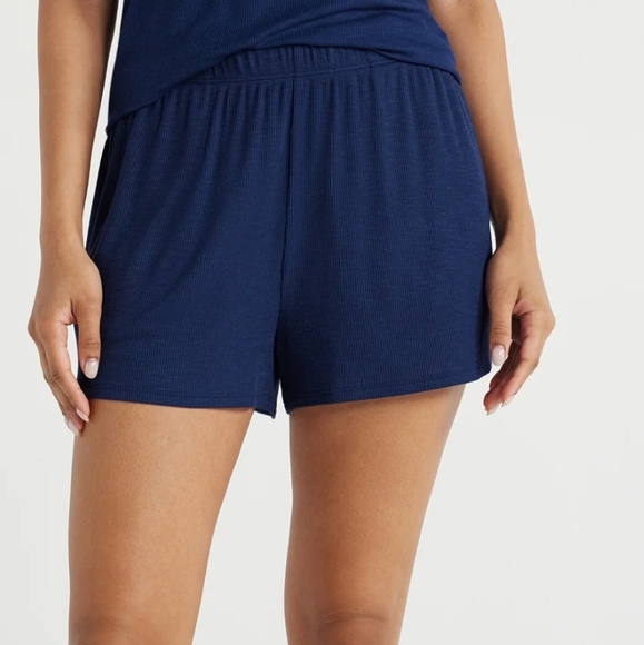 Joyspun Women's Ribbed Knit Pull On Sleep Shorts 3X - Picture 1 of 4